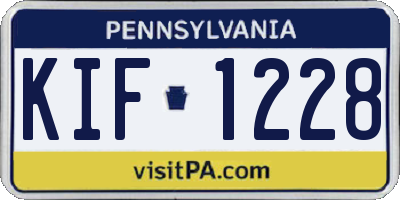 PA license plate KIF1228