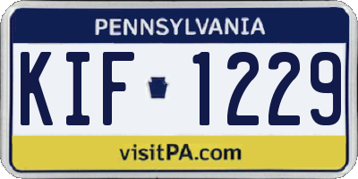 PA license plate KIF1229