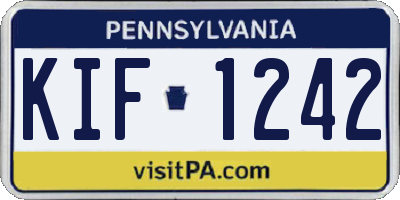PA license plate KIF1242