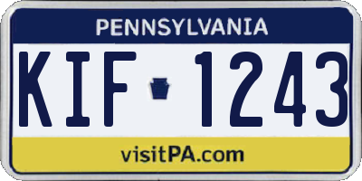 PA license plate KIF1243