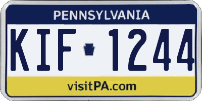 PA license plate KIF1244
