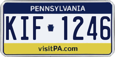 PA license plate KIF1246