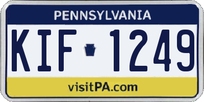 PA license plate KIF1249