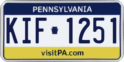 PA license plate KIF1251