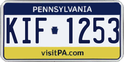 PA license plate KIF1253