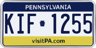 PA license plate KIF1255