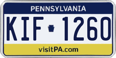 PA license plate KIF1260