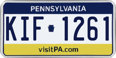 PA license plate KIF1261
