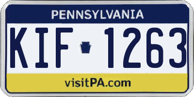 PA license plate KIF1263