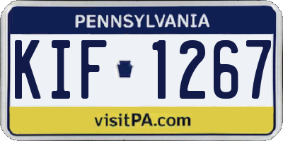 PA license plate KIF1267