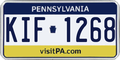 PA license plate KIF1268