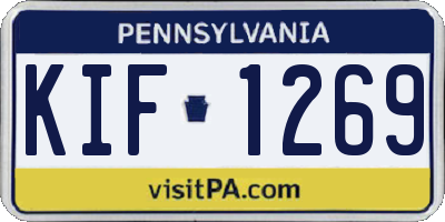 PA license plate KIF1269