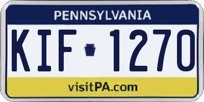 PA license plate KIF1270