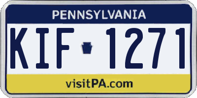PA license plate KIF1271