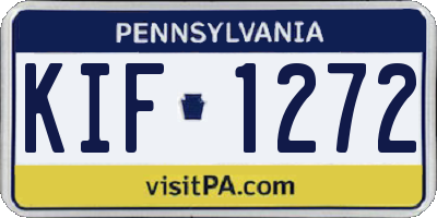PA license plate KIF1272