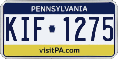 PA license plate KIF1275