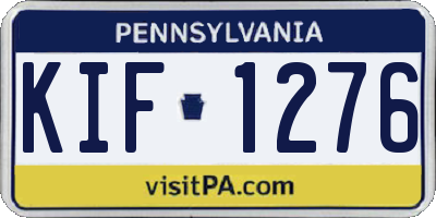 PA license plate KIF1276