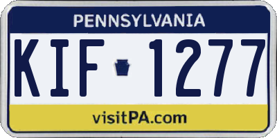 PA license plate KIF1277