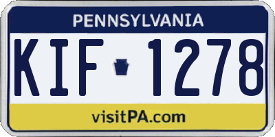 PA license plate KIF1278