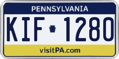 PA license plate KIF1280