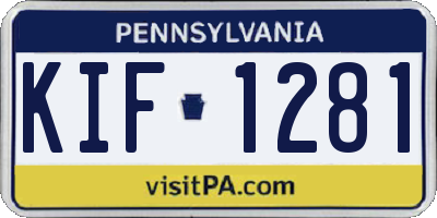 PA license plate KIF1281