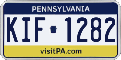 PA license plate KIF1282