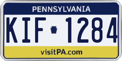PA license plate KIF1284