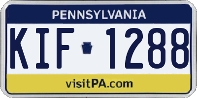 PA license plate KIF1288