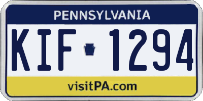 PA license plate KIF1294