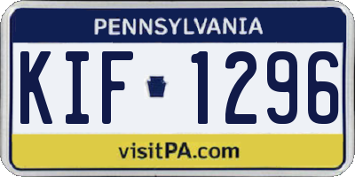 PA license plate KIF1296