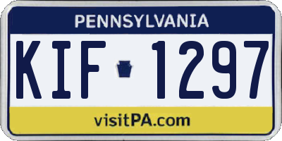 PA license plate KIF1297