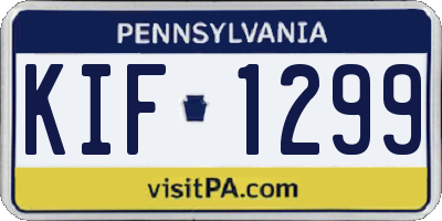PA license plate KIF1299