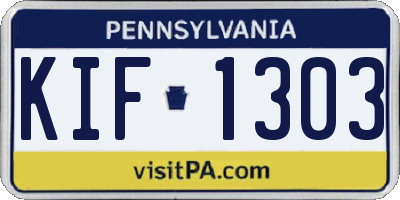 PA license plate KIF1303