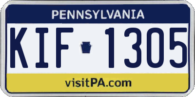 PA license plate KIF1305