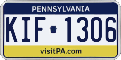 PA license plate KIF1306