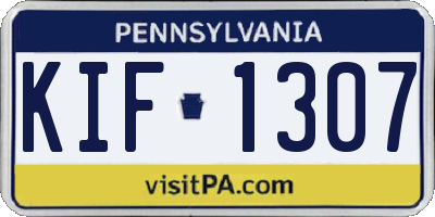 PA license plate KIF1307