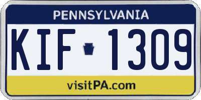 PA license plate KIF1309