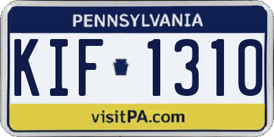 PA license plate KIF1310