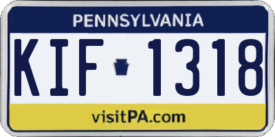 PA license plate KIF1318