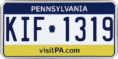 PA license plate KIF1319