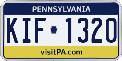PA license plate KIF1320