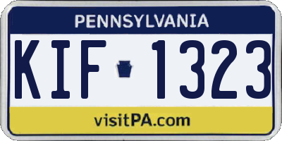 PA license plate KIF1323