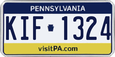 PA license plate KIF1324