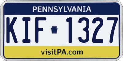 PA license plate KIF1327