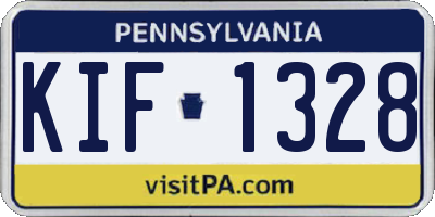 PA license plate KIF1328