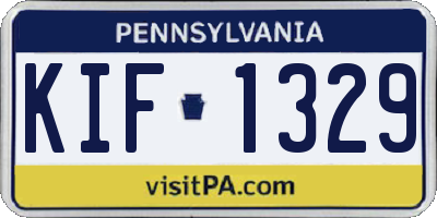 PA license plate KIF1329