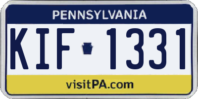 PA license plate KIF1331
