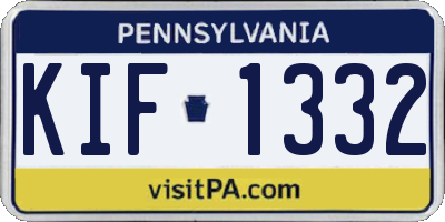 PA license plate KIF1332