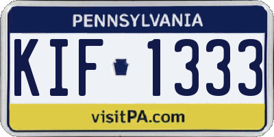 PA license plate KIF1333
