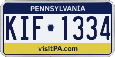 PA license plate KIF1334